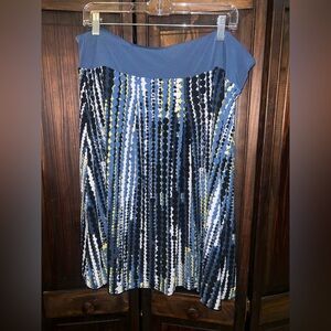 Alfani Blue and‎ Yellow Patterned Top 2X